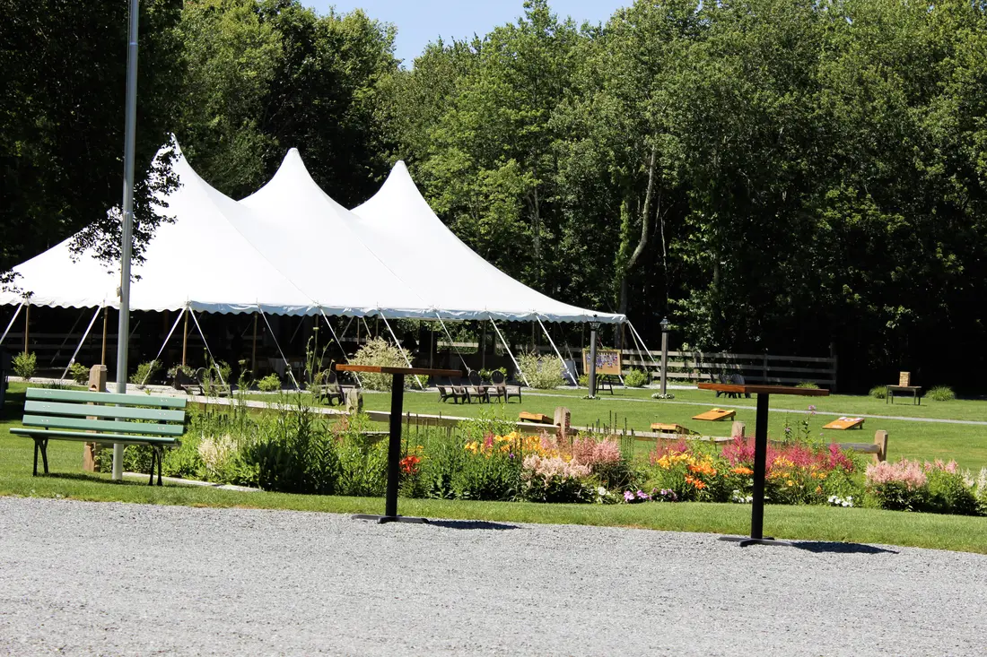 Reception tents on the lawn