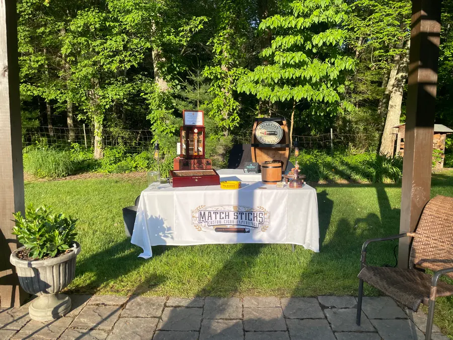 Welcome table on the patio